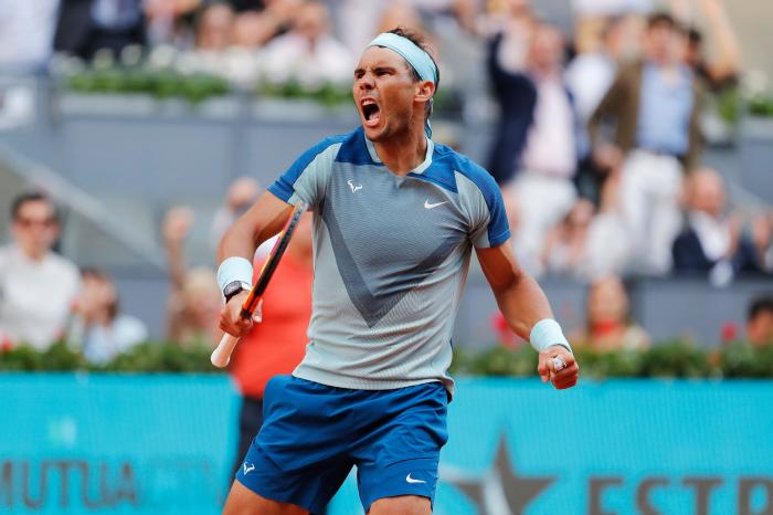 Rafael Nadal celebrates win over David Goffin