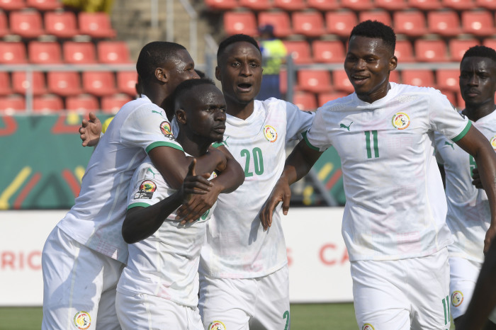 Sadio Mane celebrates scoring a late winner for Senegal