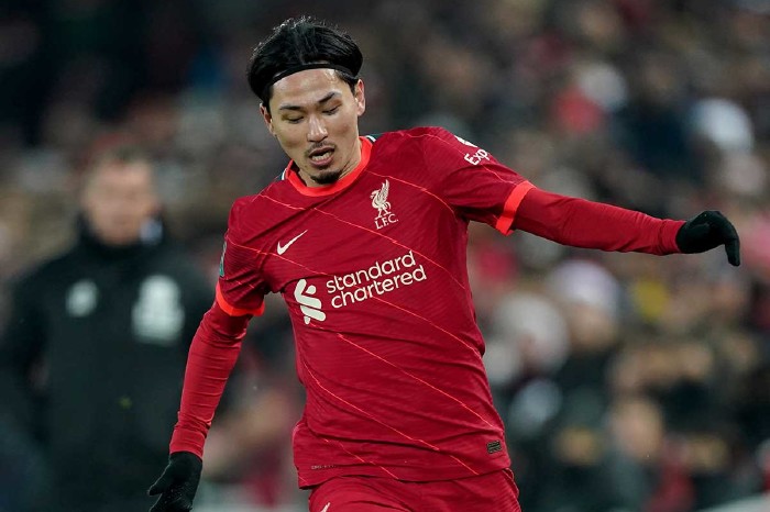 Liverpool's Takumi Minamino in action during the Carabao Cup quarter final match at Anfield