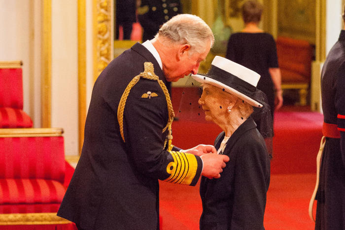 Vera Selby, from Newcastle Upon Tyne, is made an MBE by the Prince of Wales
