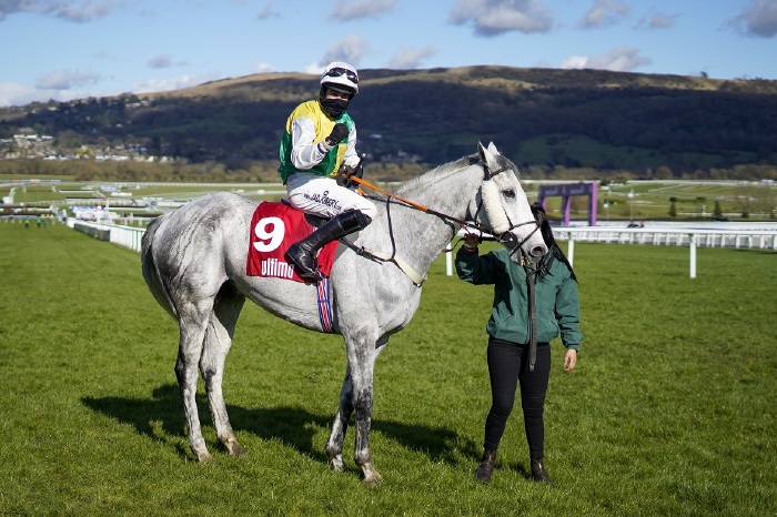 Vintage Clouds and Ryan Mania after winning Cheltenham's Ultima Handicap Chase in 2021