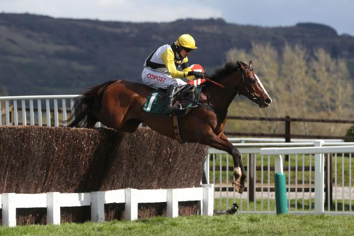 Win My Wings and Nick Scholfield coming home to win the Catesby Estates PLC Mares' Handicap Chase at Cheltenham Racecourse - October 2022