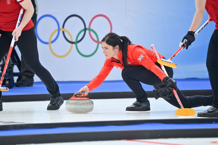 Team GB's Eve Muirhead in action during the women's curling event