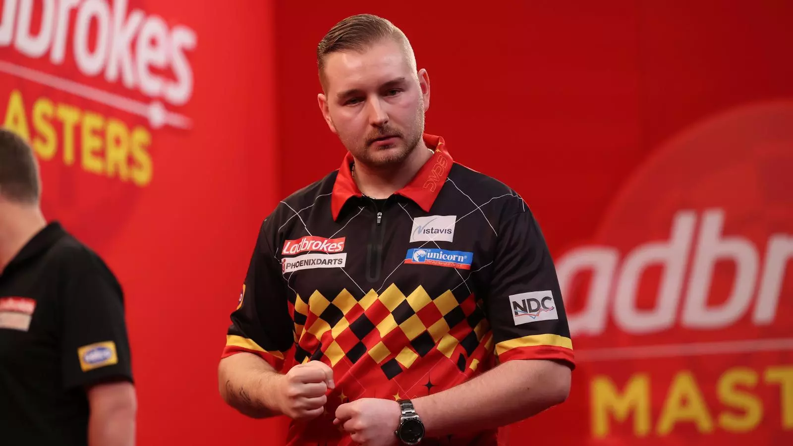 Watch Dimitri Van den Bergh hits nine-darter but crashes out of Players Championship event