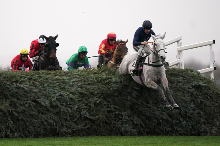 Snow Leopardess clings on to victory in the Becher Chase at Aintree