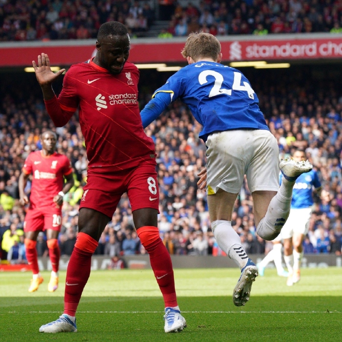 Anthony Gordon had two claims for spot-kicks waved away in Everton's defeat to Liverpool