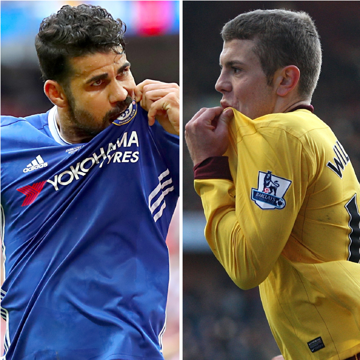 Diego Costa and Jack Wilshere are among the players currently without a club