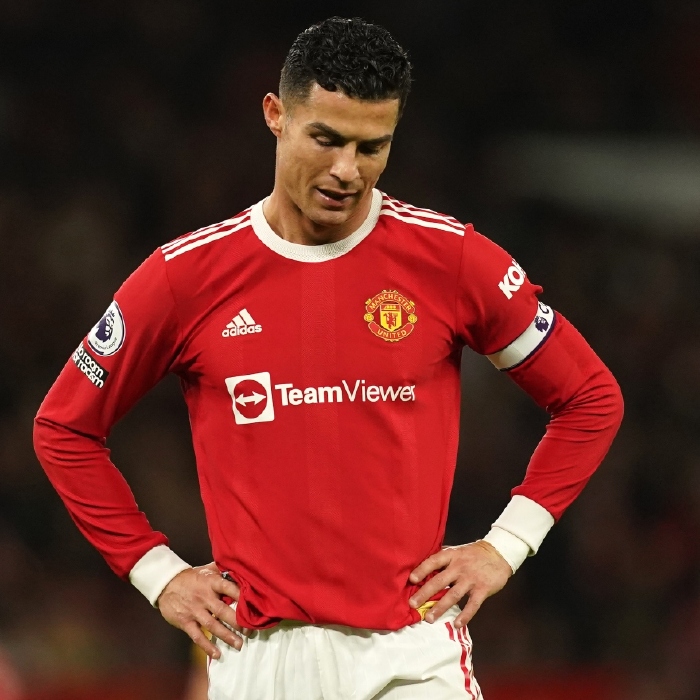 Cristiano Ronaldo looks crestfallen during Manchester United's defeat to Wolves