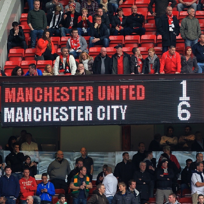 Manchester City won 6-1 at Manchester United in 2011