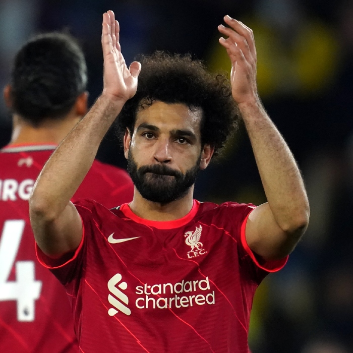 Mohamed Salah cuts a dejected figure following Liverpool's defeat to Leicester
