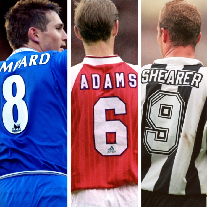 Shirt countdown 10-1 Frank Lampard, Tony Adams, Alan Shearer
