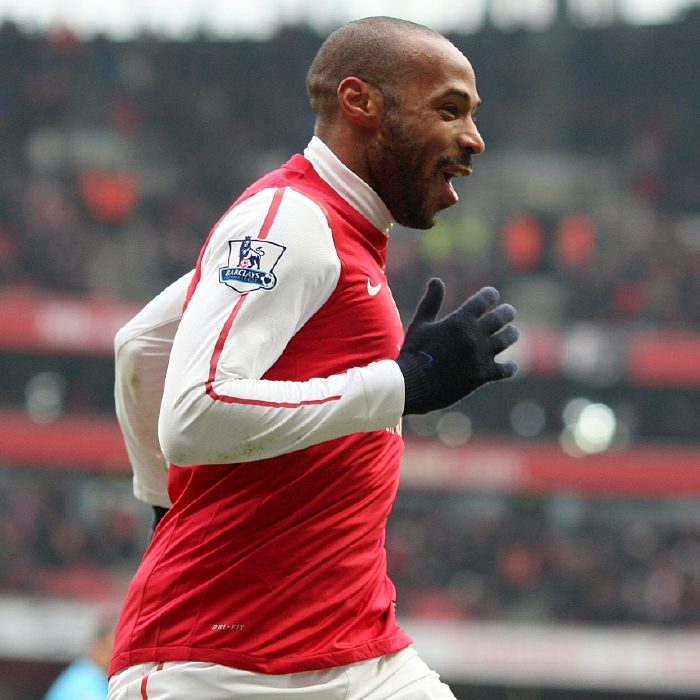 Thierry Henry celebrates another goal for Arsenal