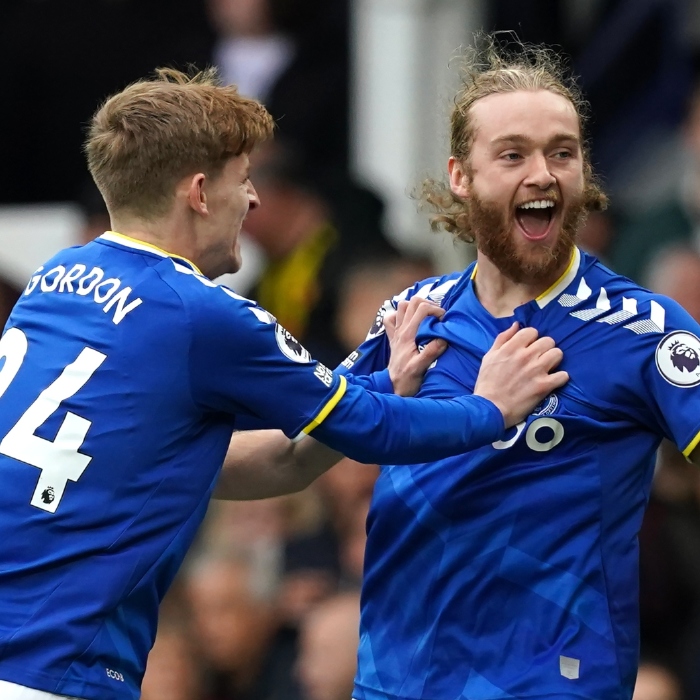 Tom Davies scored in the second minute for Everton in their 5-2 defeat to Watford
